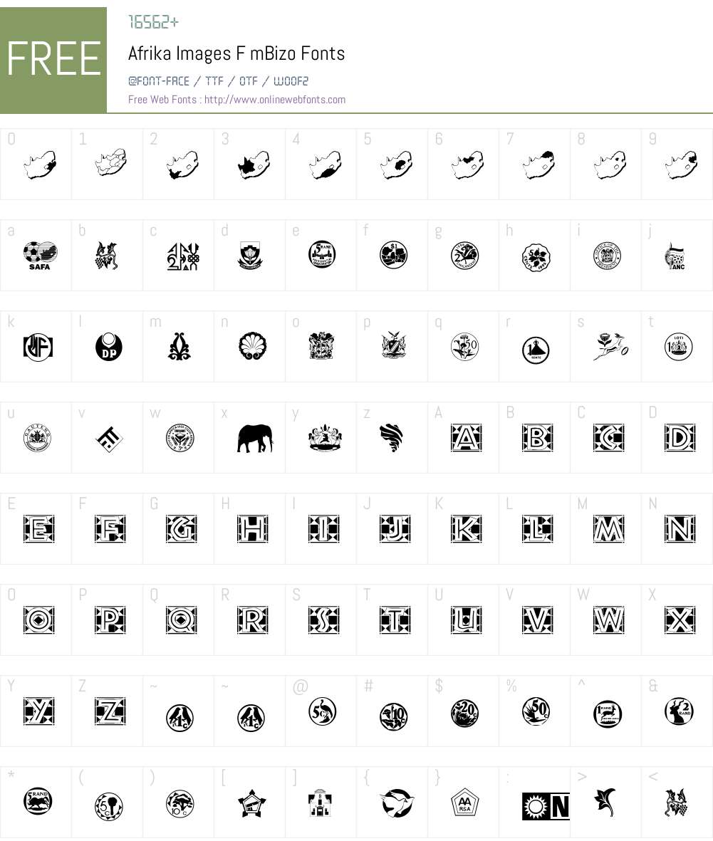 Afrika Images F mBizo Font Screenshots