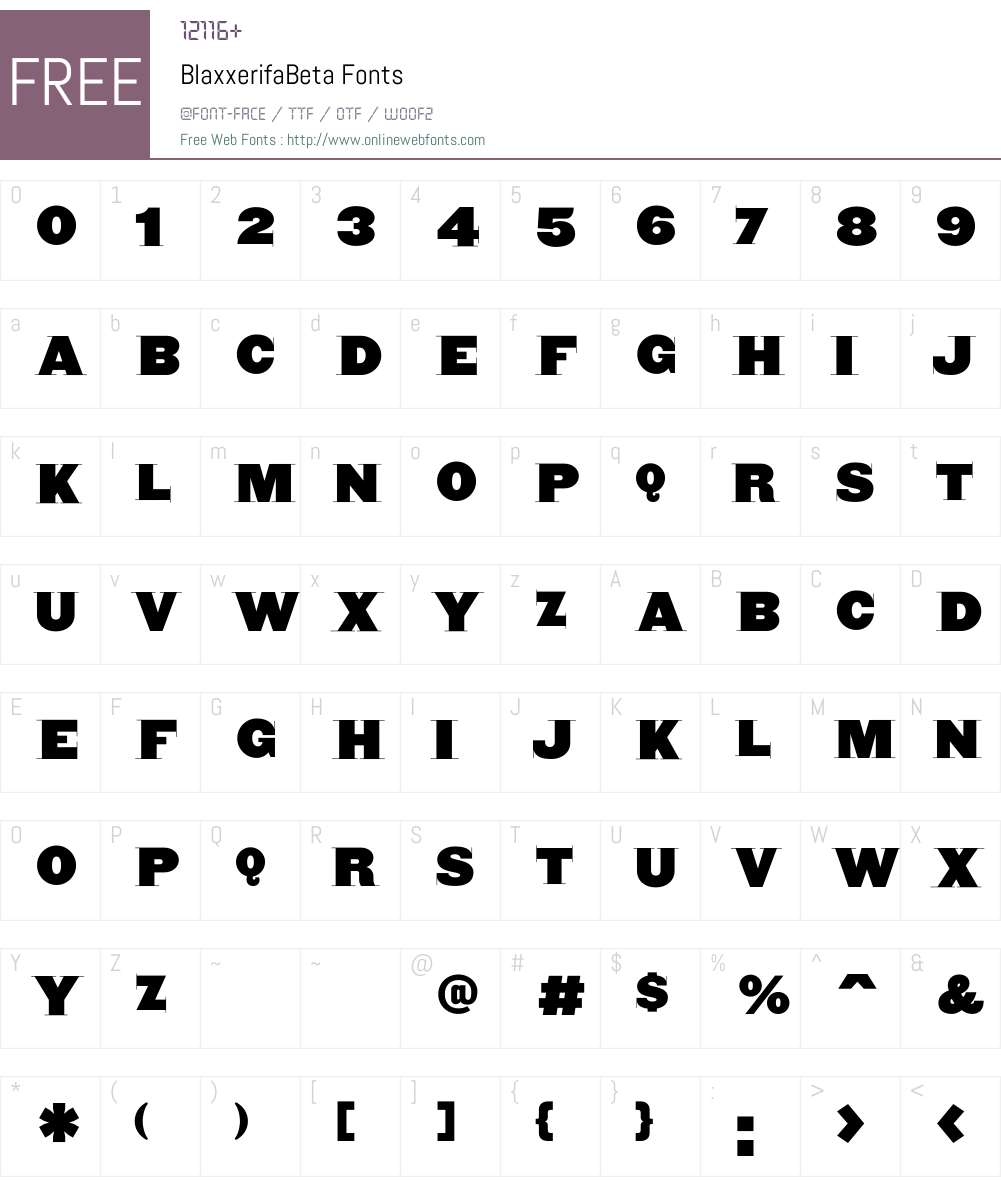 BlaxxerifaBeta Font Screenshots