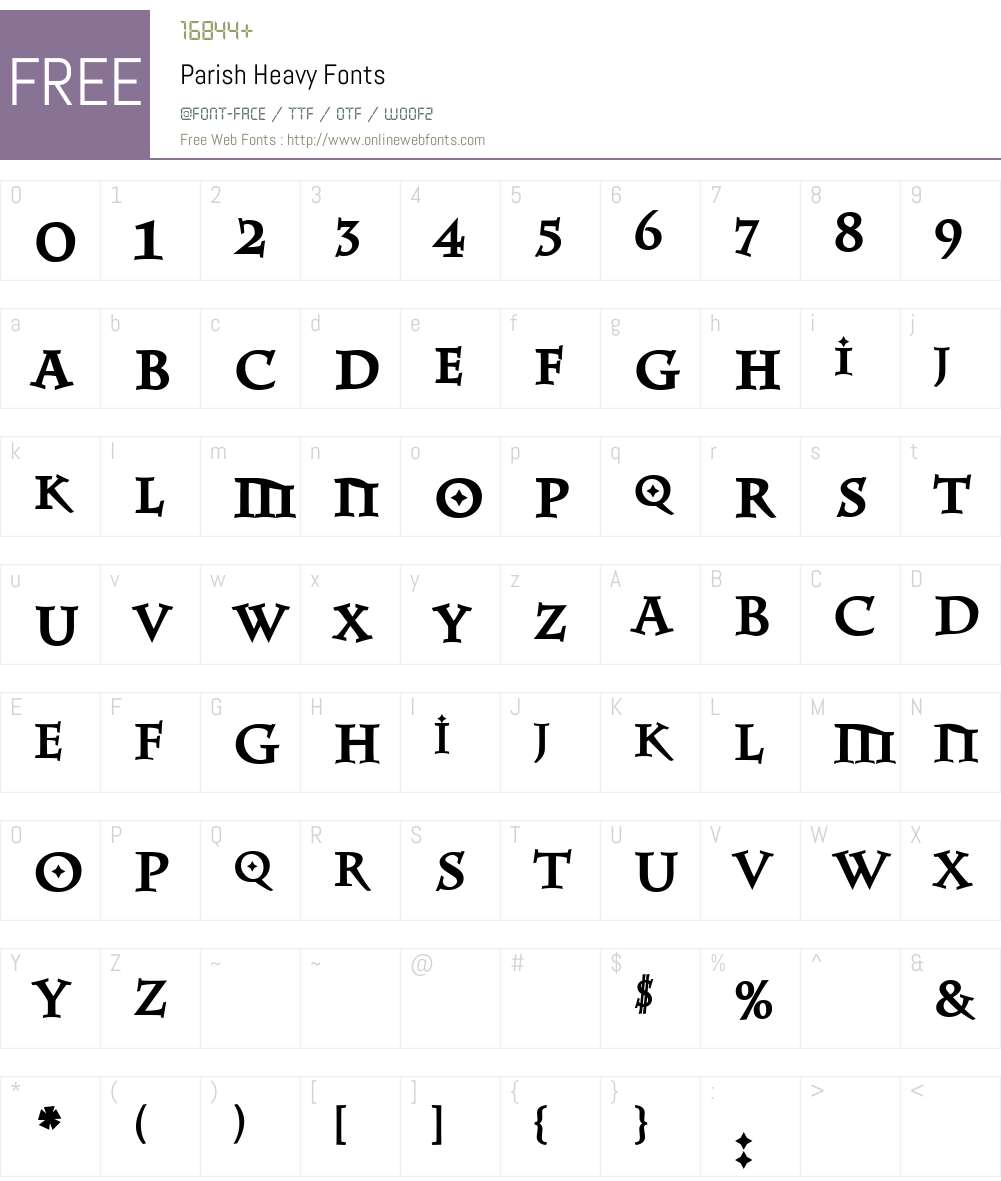 Parish Font Screenshots