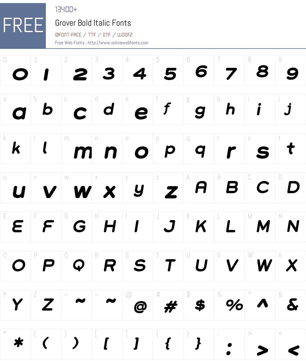 Grover Font Screenshots