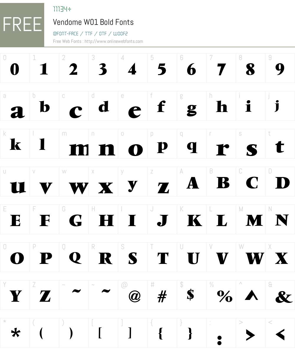 VendomeW01-Bold Font Screenshots