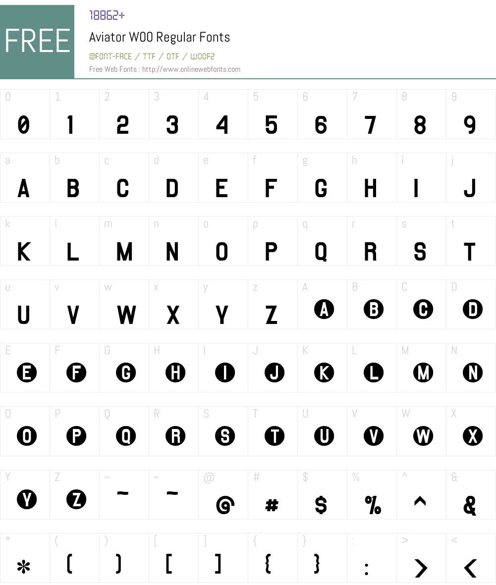 Aviator Font Screenshots