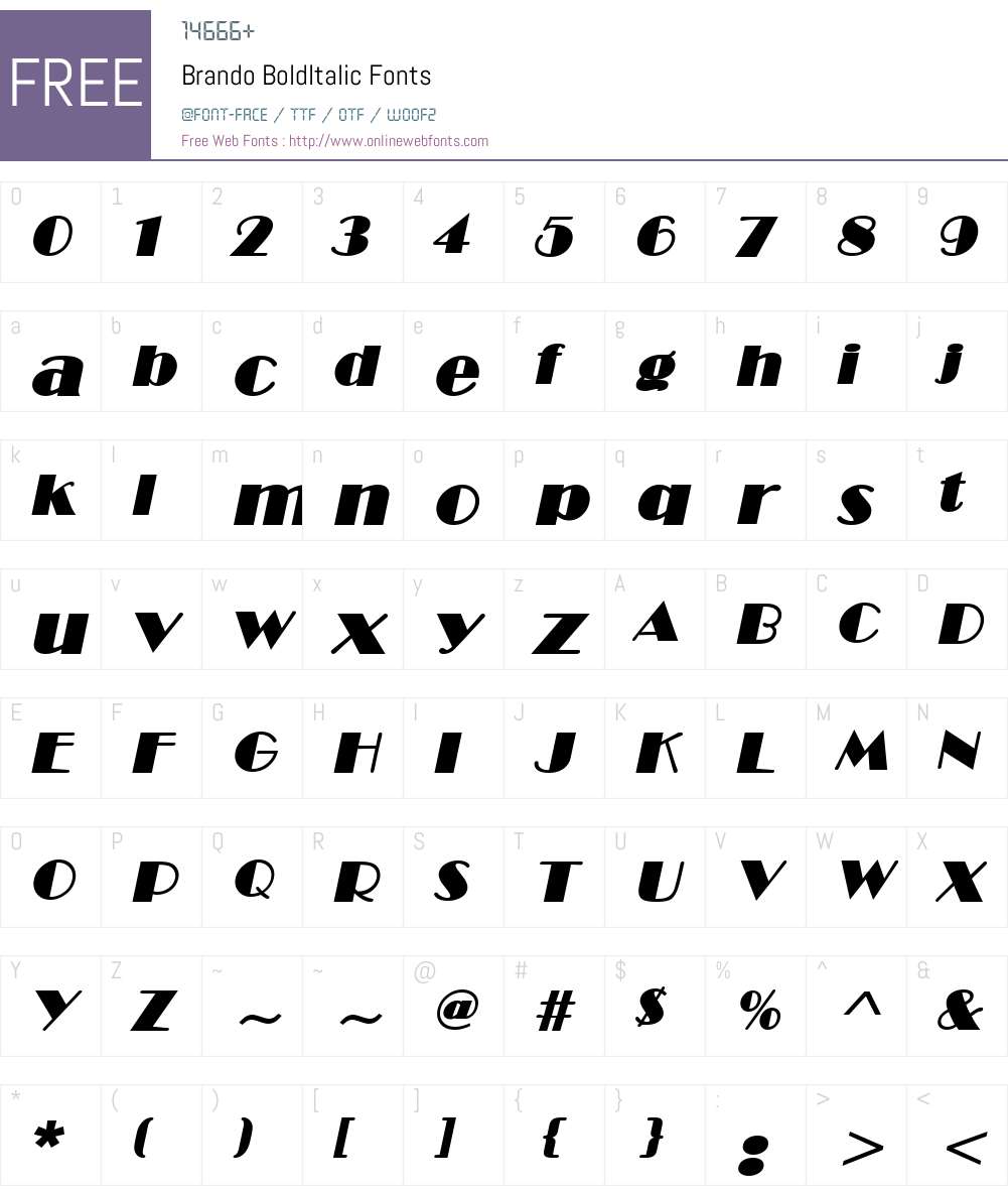 Brando Font Screenshots