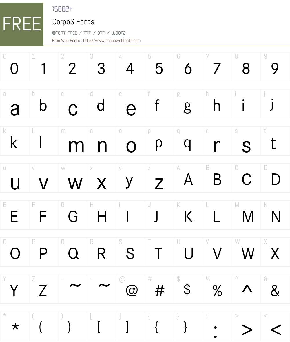 CorpoS Font Screenshots