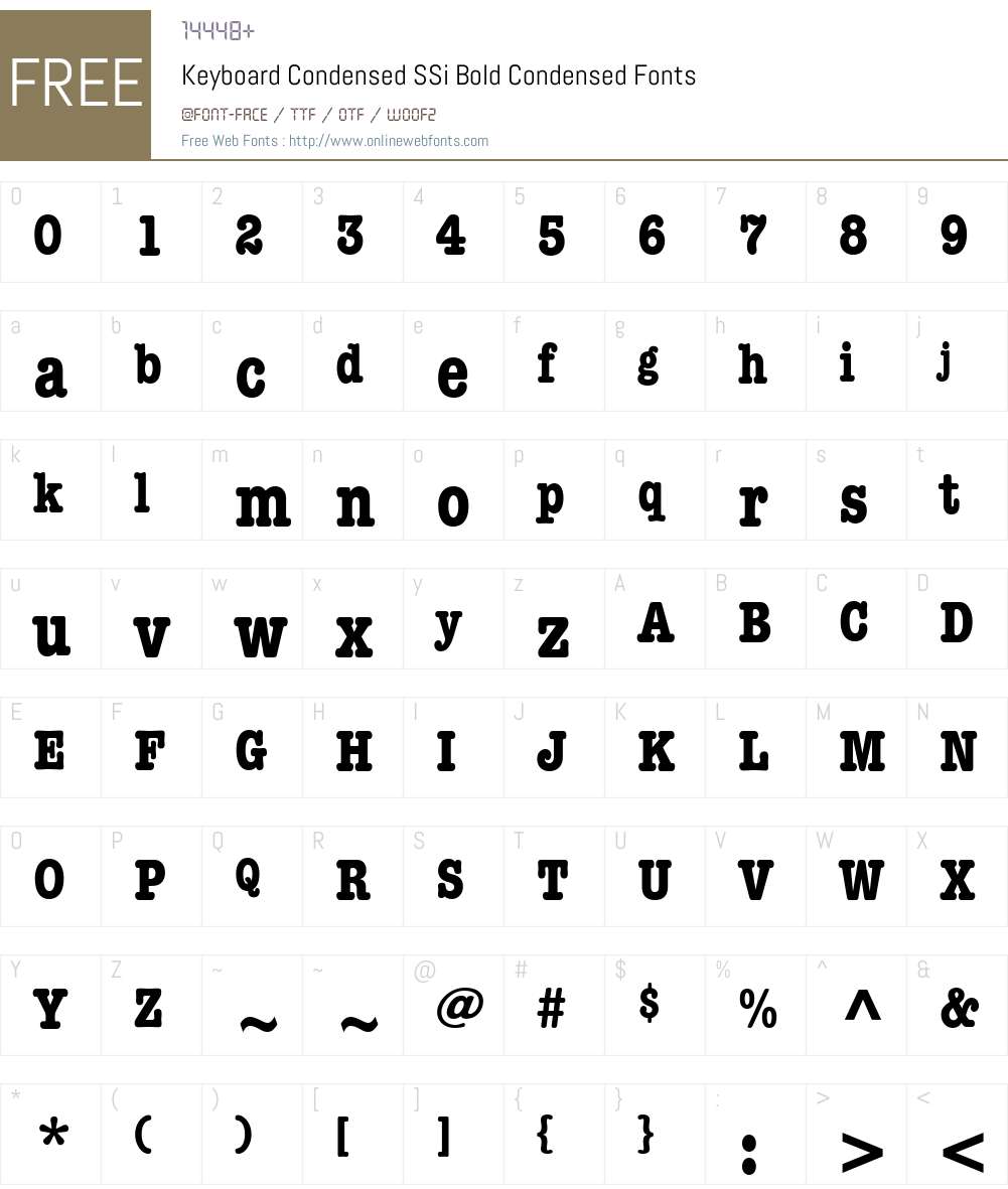 Keyboard Condensed SSi Font Screenshots