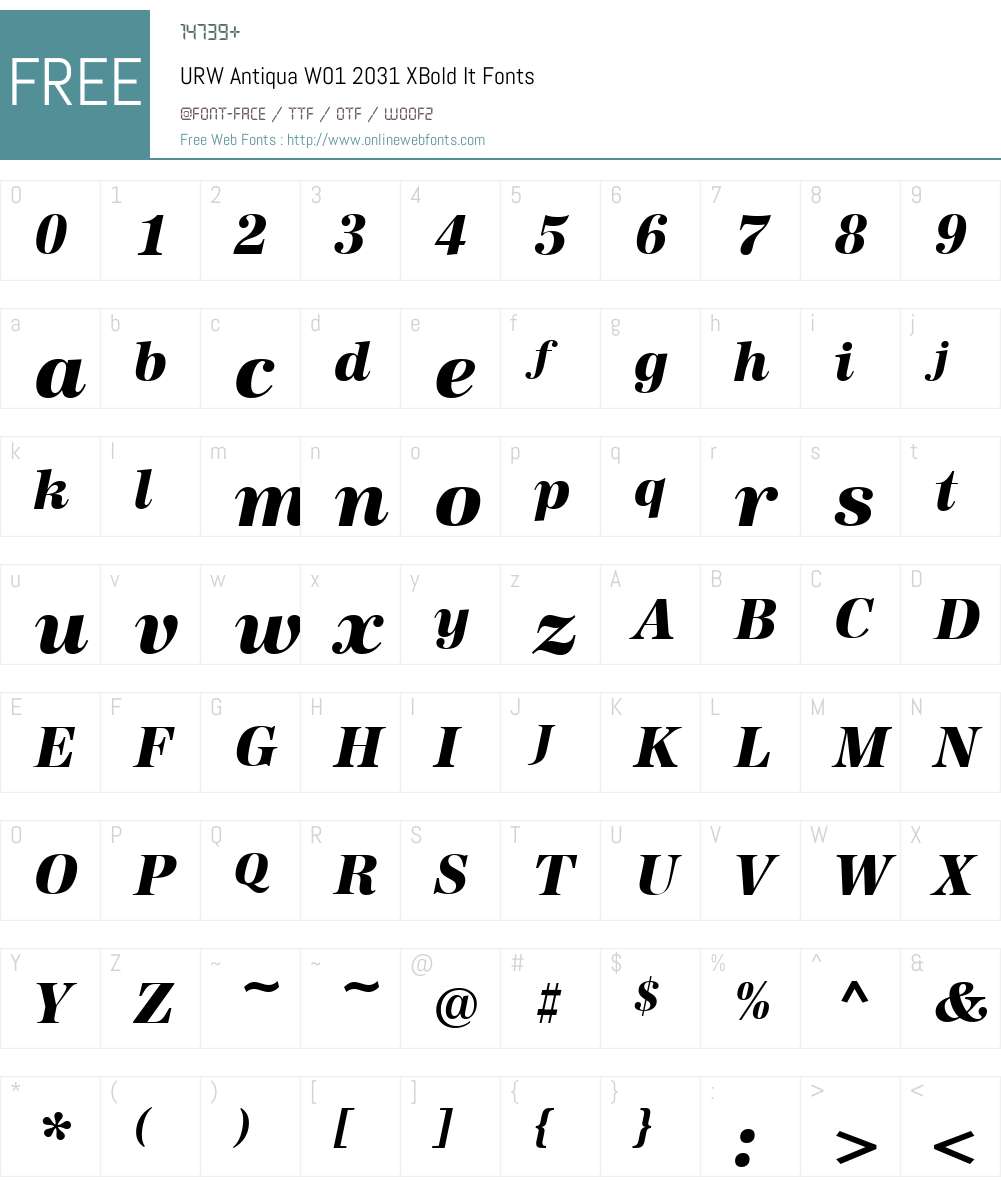 URWAntiquaW01-2031XBoldIt Font Screenshots