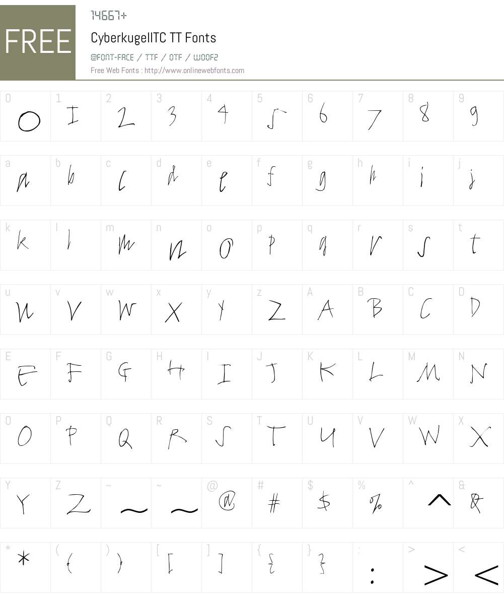 CyberkugelITC TT Font Screenshots