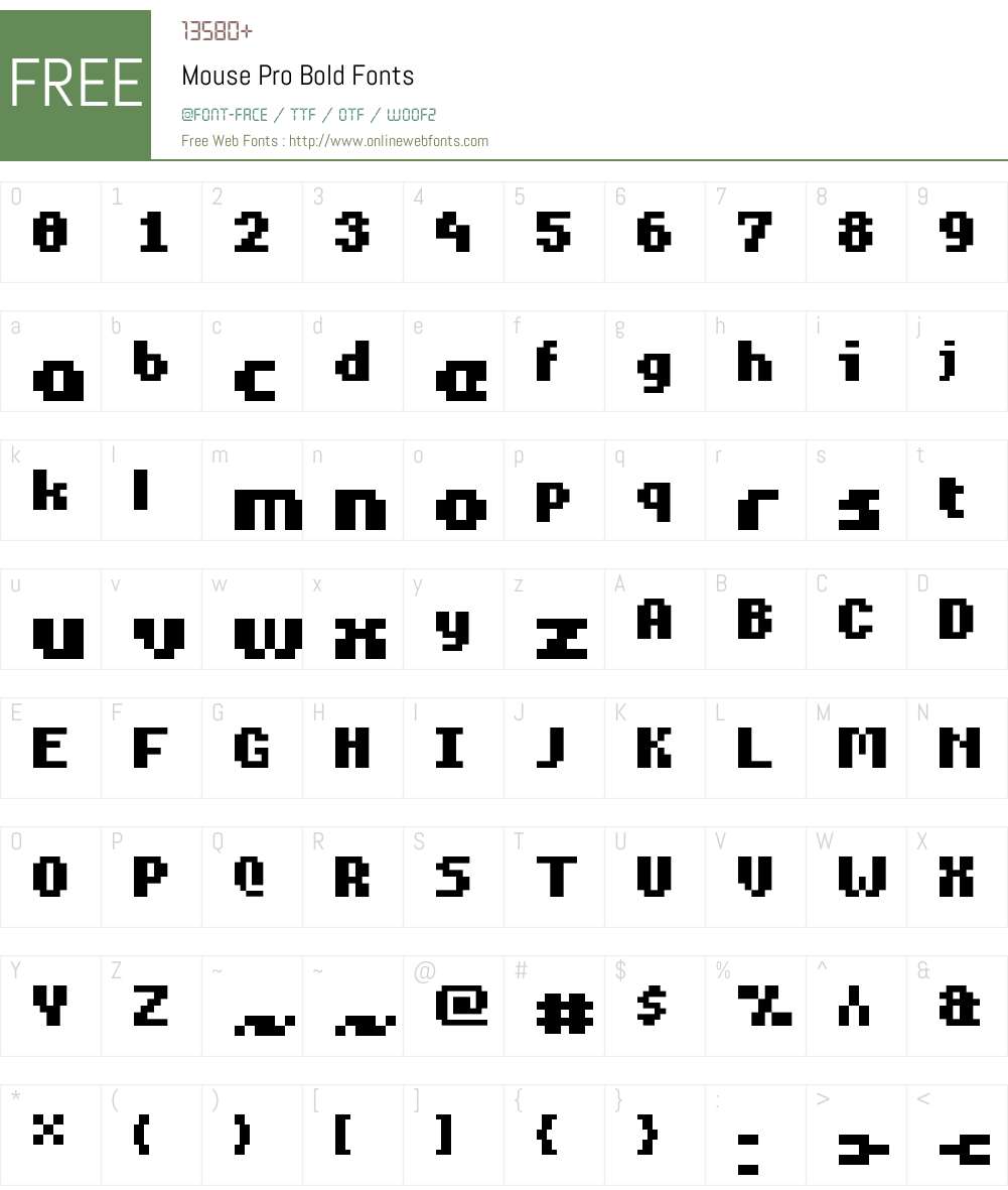 Mouse Pro Font Screenshots