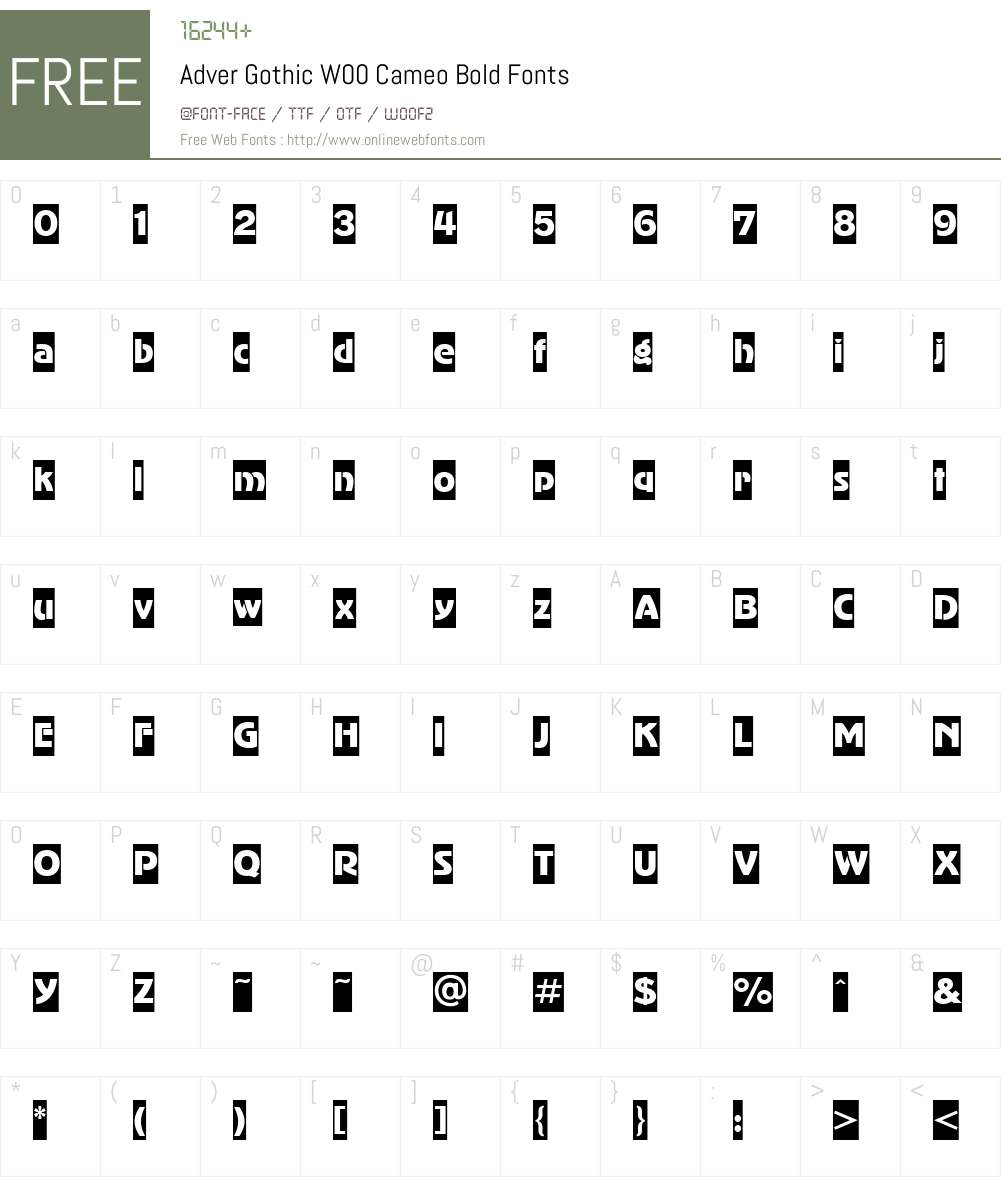 AdverGothicW00-CameoBold Font Screenshots