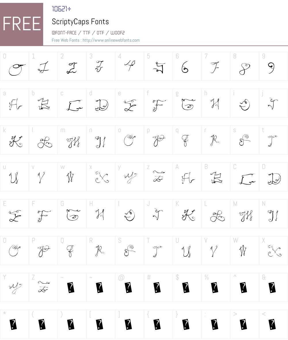 ScriptyCaps Font Screenshots