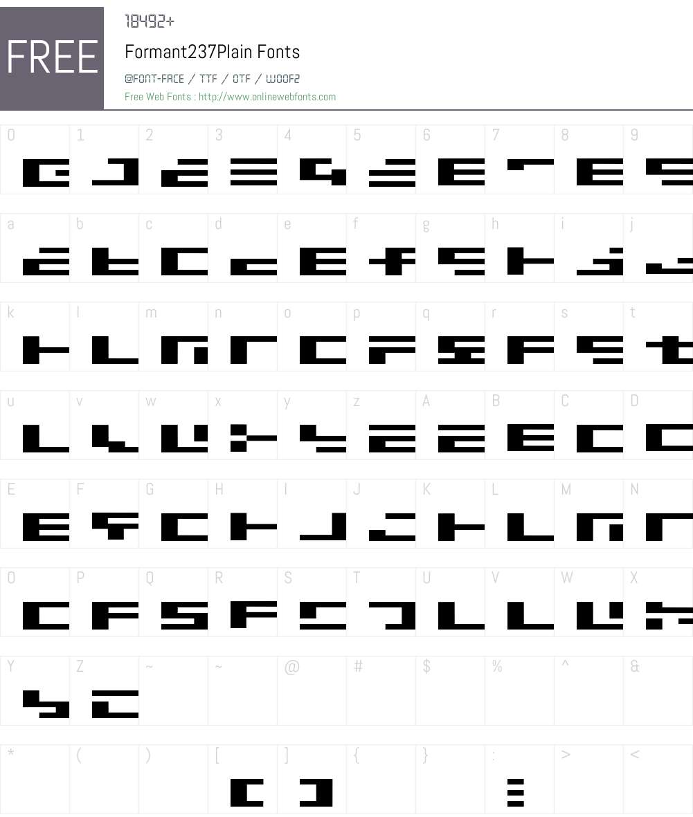 Formant237Plain Font Screenshots