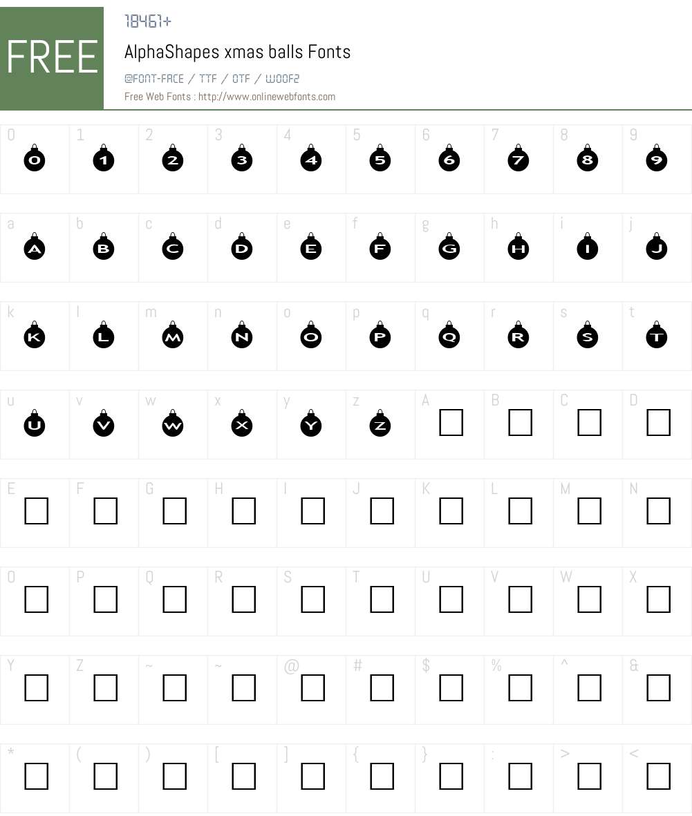 AlphaShapes xmas balls Font Screenshots