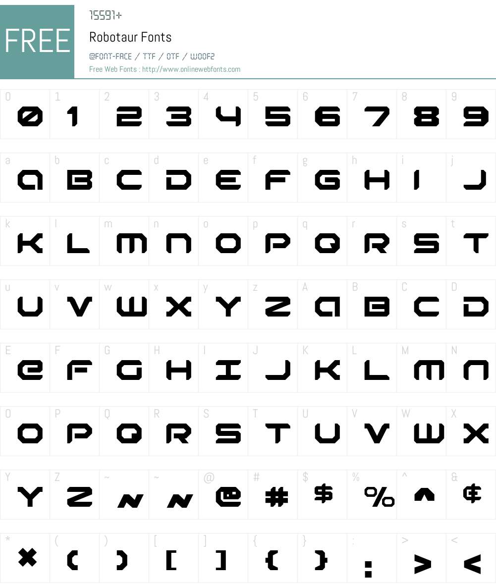 Robotaur Font Screenshots