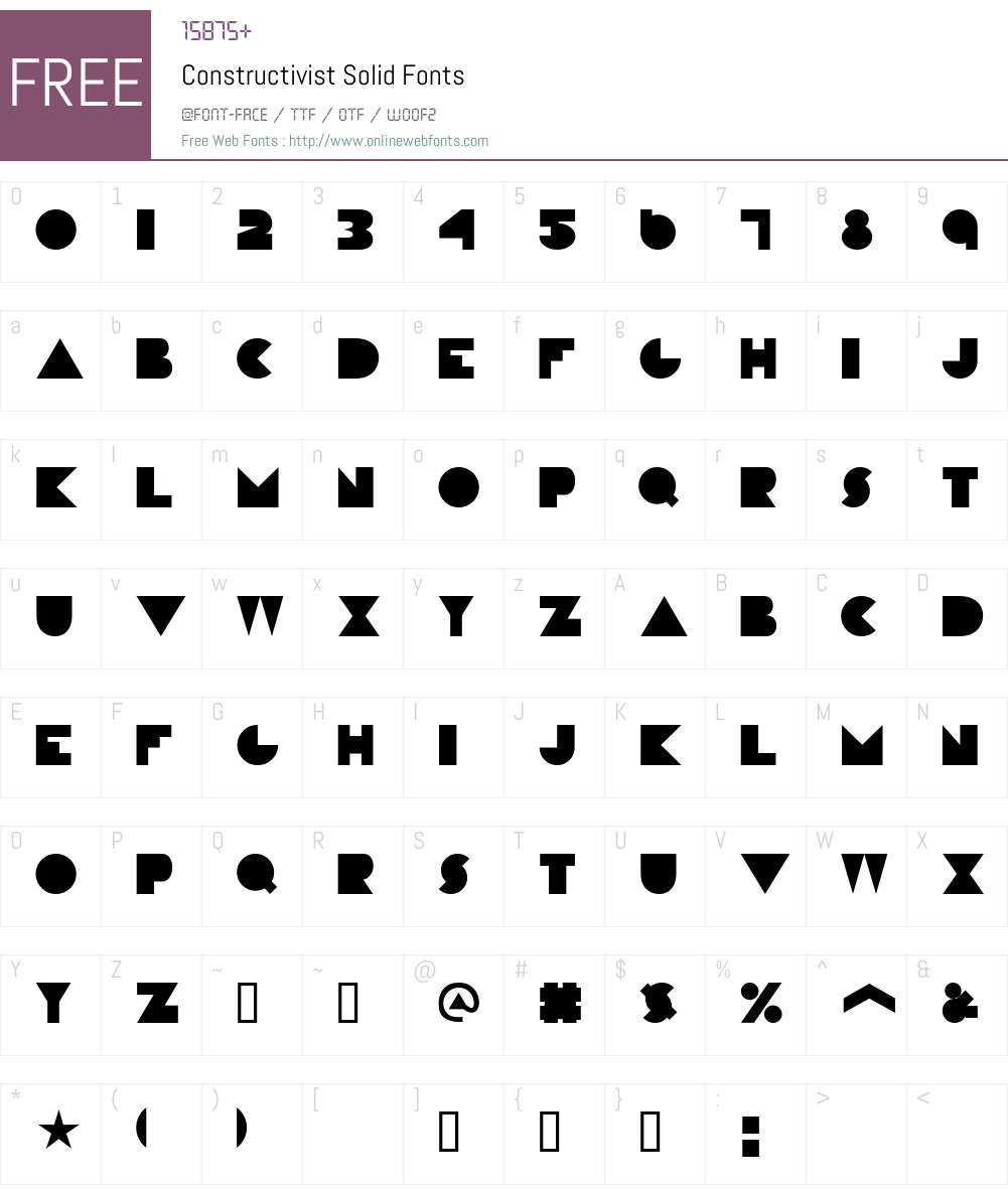 Constructivist Font Screenshots