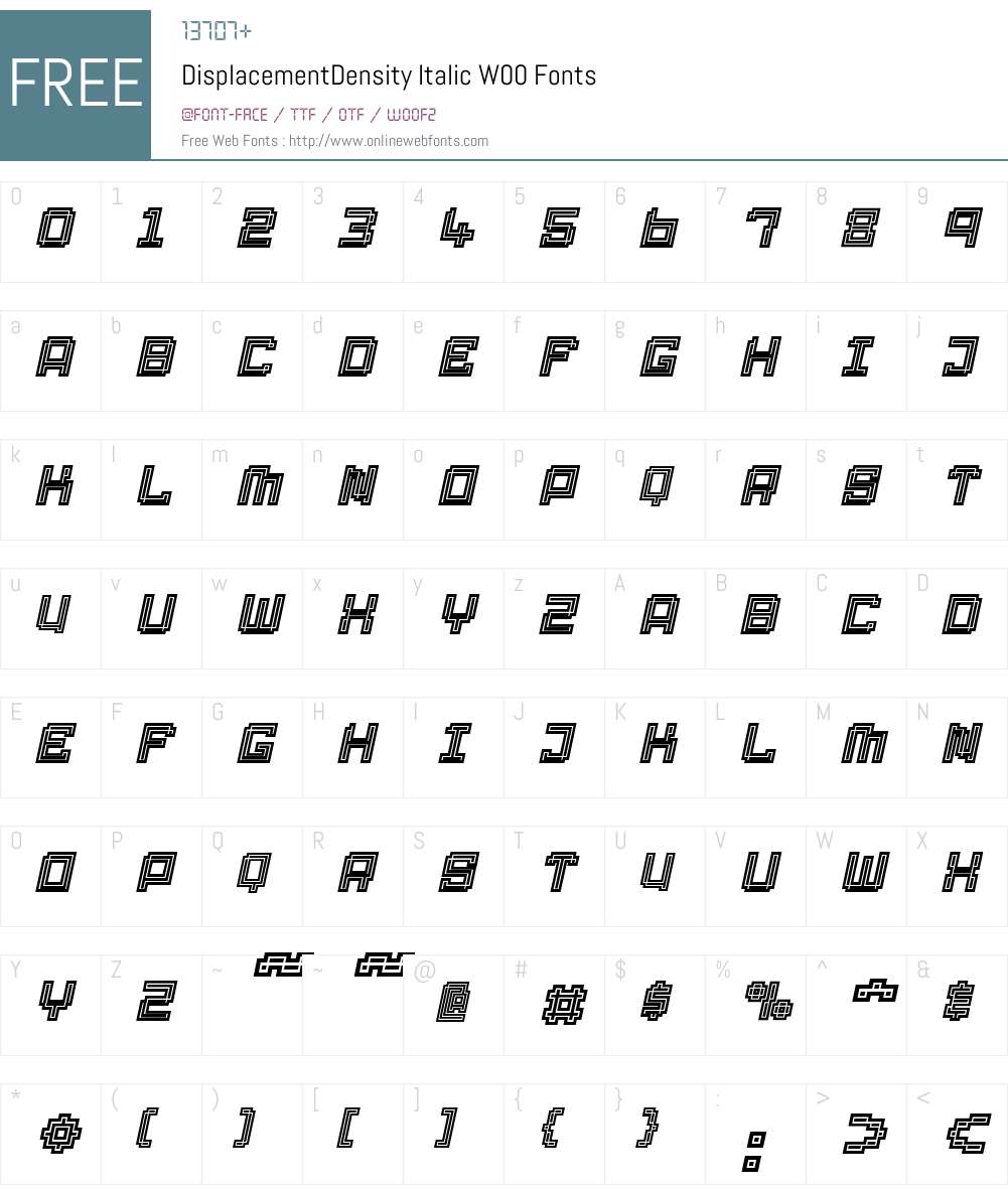 Displacement Font Screenshots