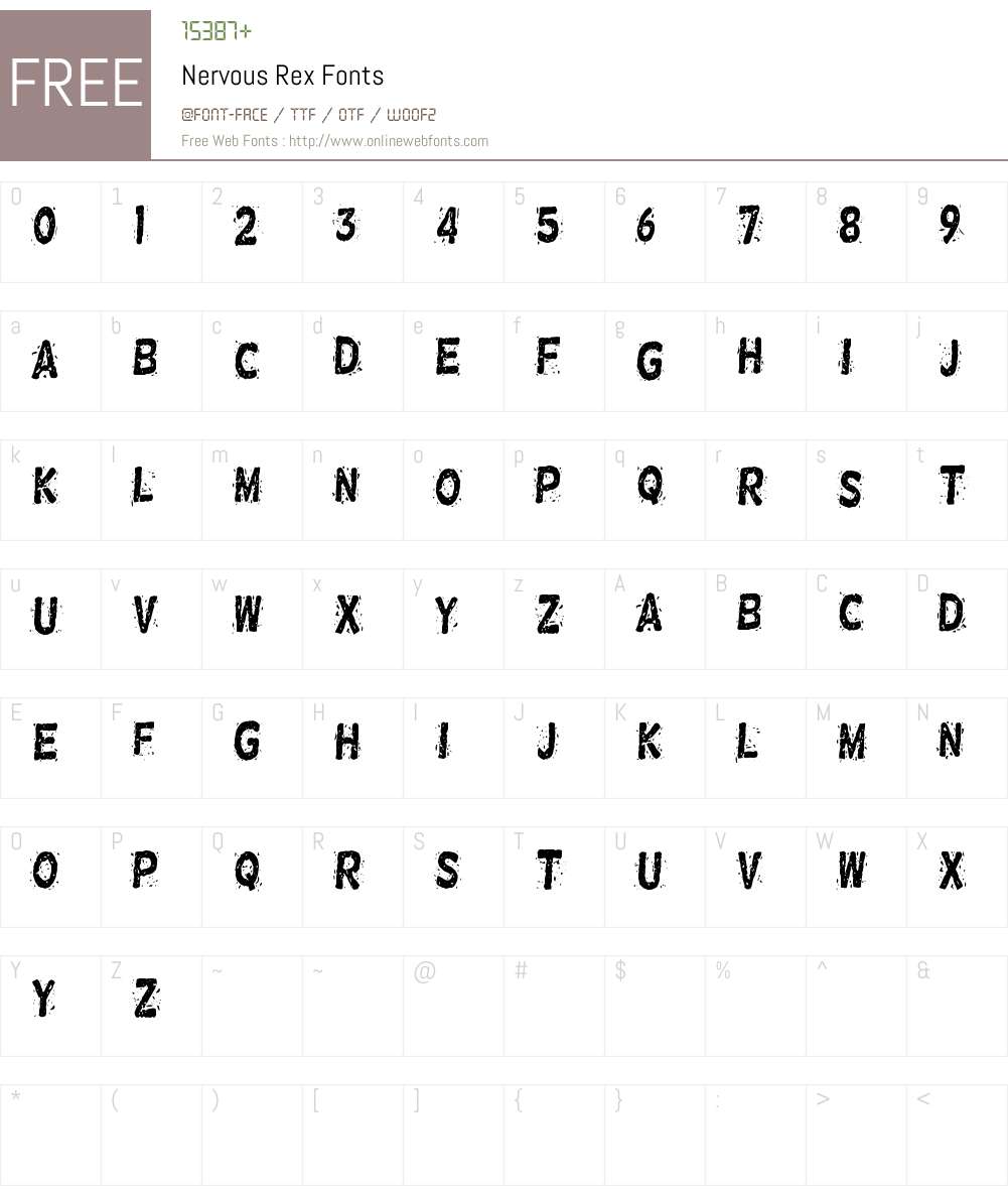 Nervous Rex Font Screenshots