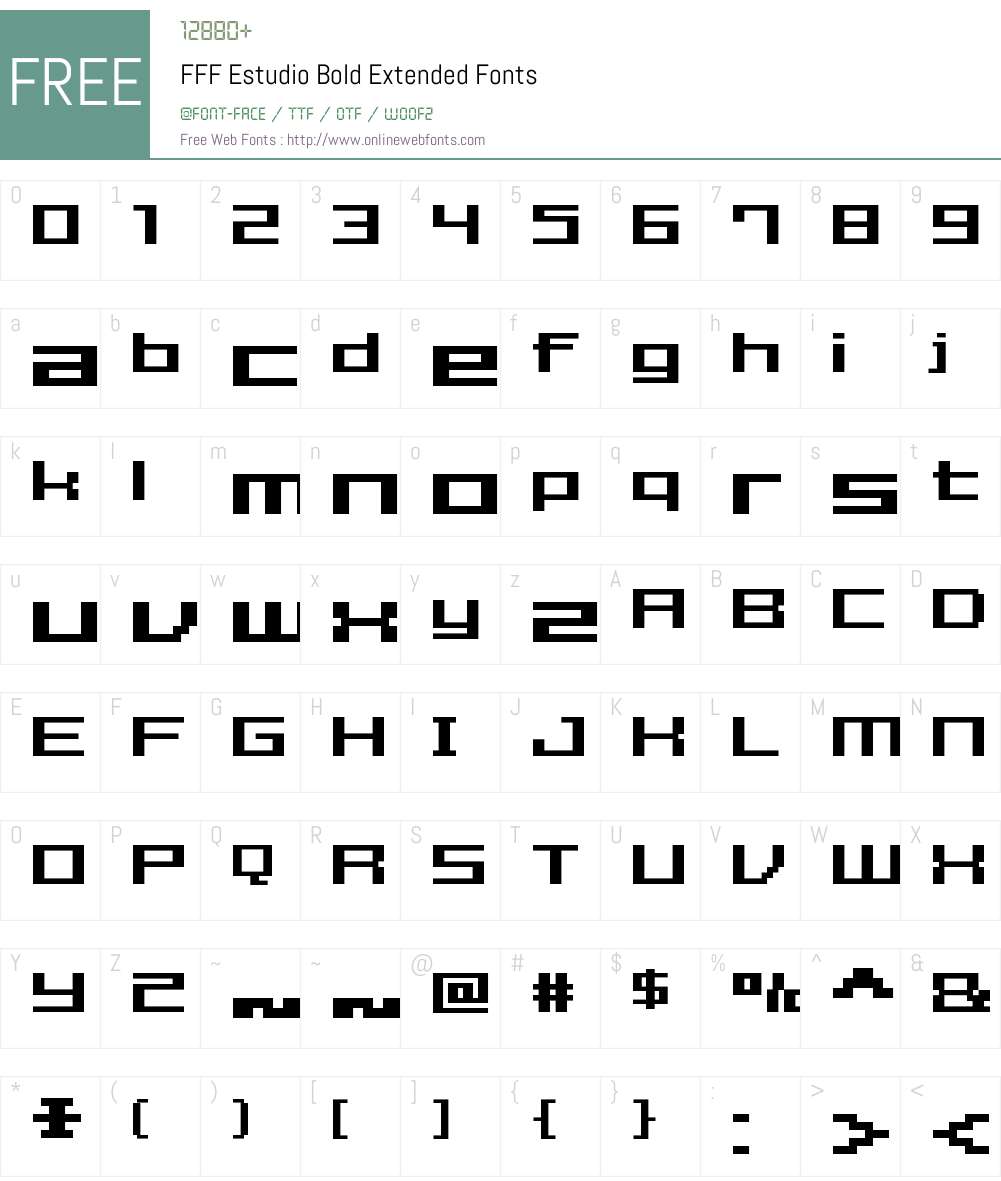FFF Estudio Bold Extended Font Screenshots