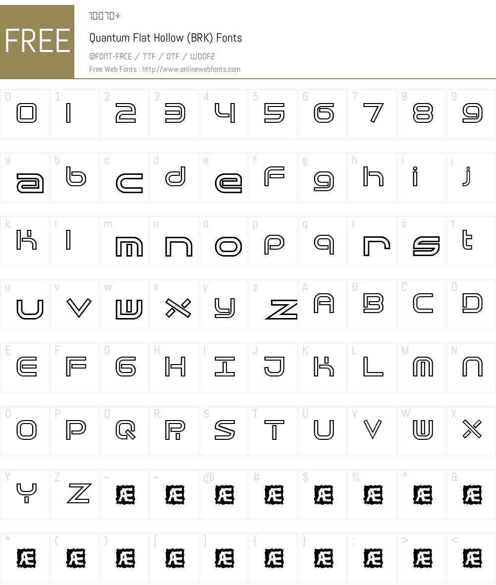 Quantum Flat Hollow (BRK) Font Screenshots