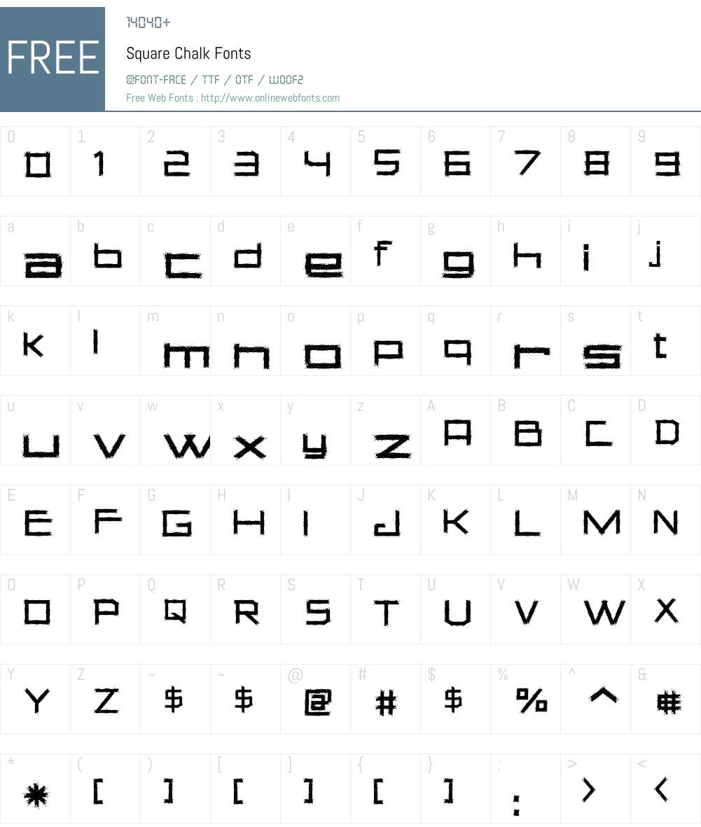 Square Chalk Font Screenshots