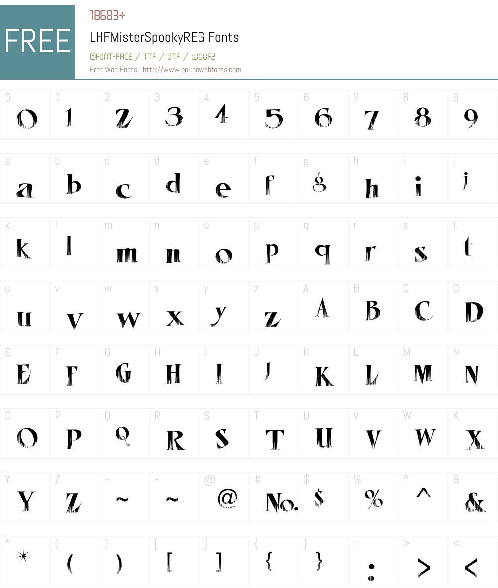 LHFMisterSpookyREG Font Screenshots