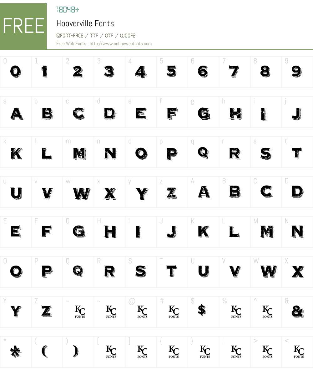 Hooverville Font Screenshots