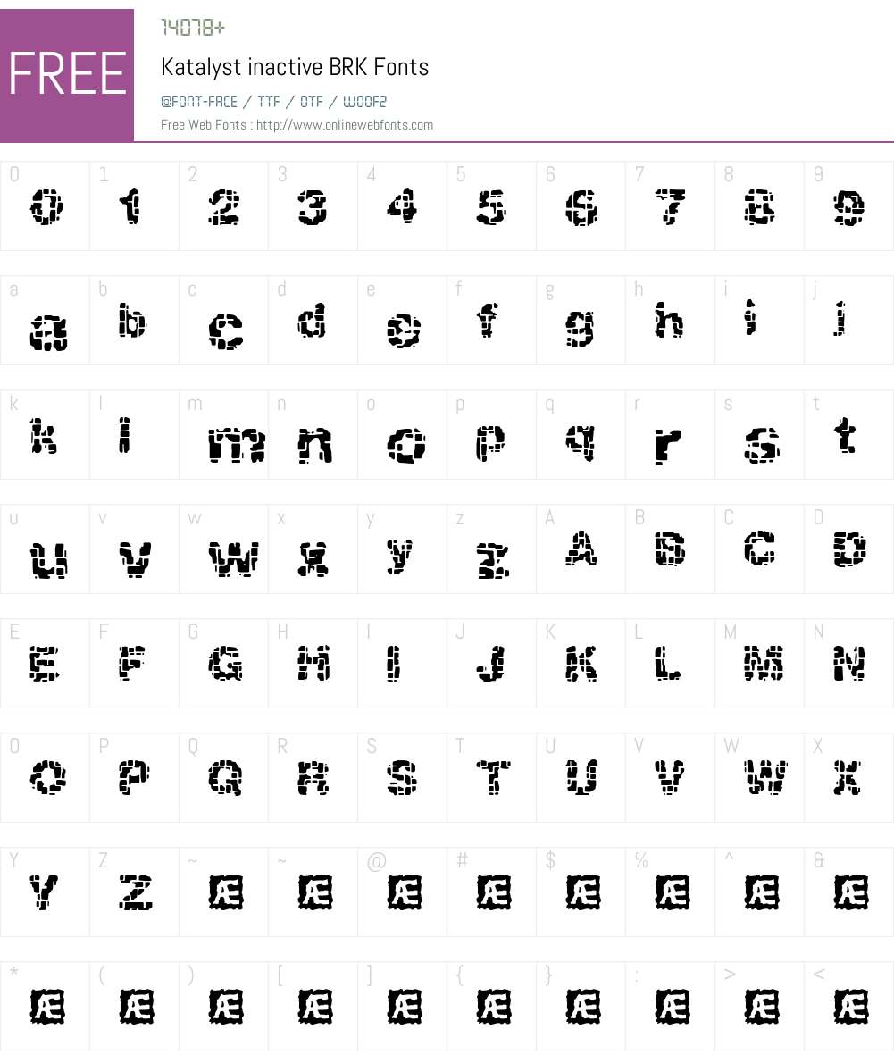 Katalyst inactive BRK Font Screenshots