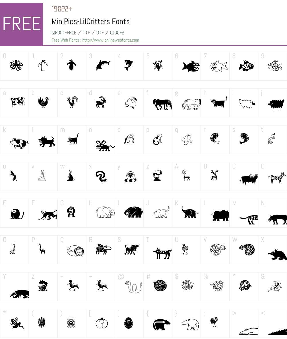 MiniPics Font Screenshots