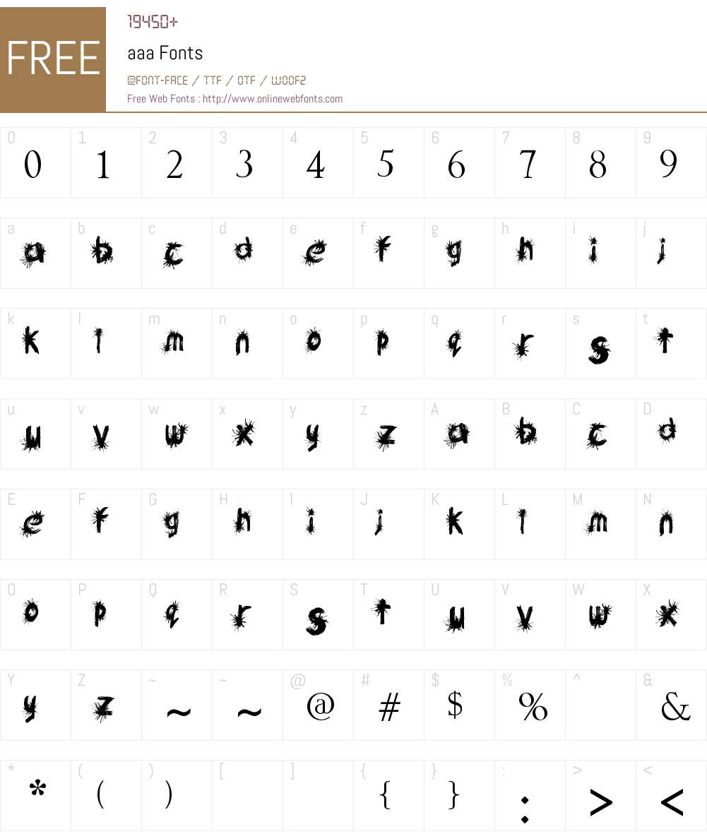 aaa Font Screenshots