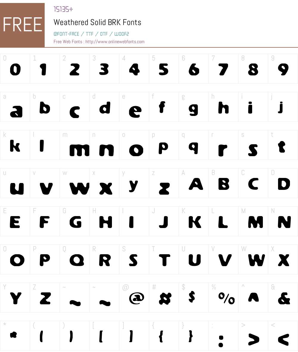 Weathered Solid BRK Font Screenshots