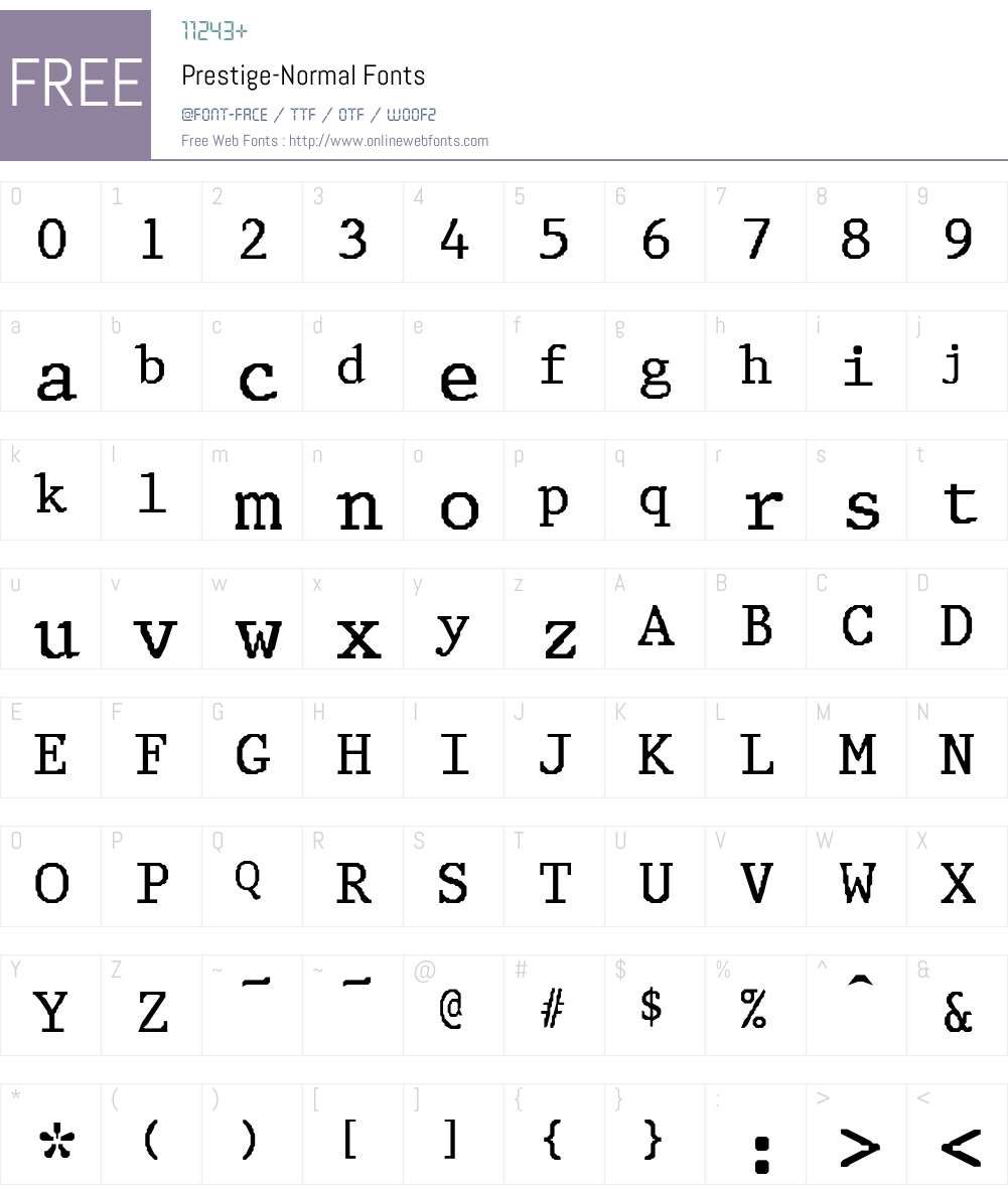 Prestige-Normal Font Screenshots