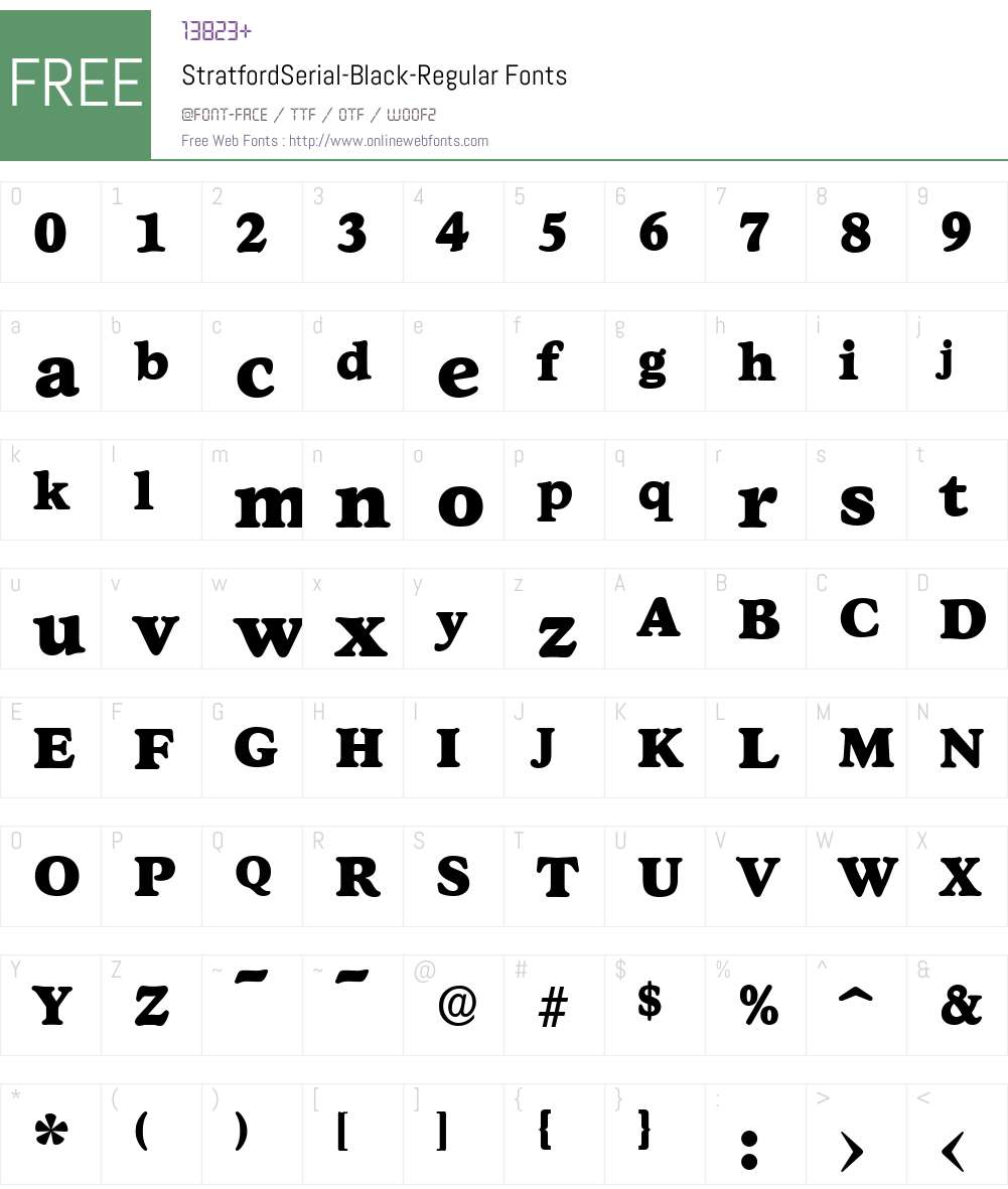 StratfordSerial-Black Font Screenshots