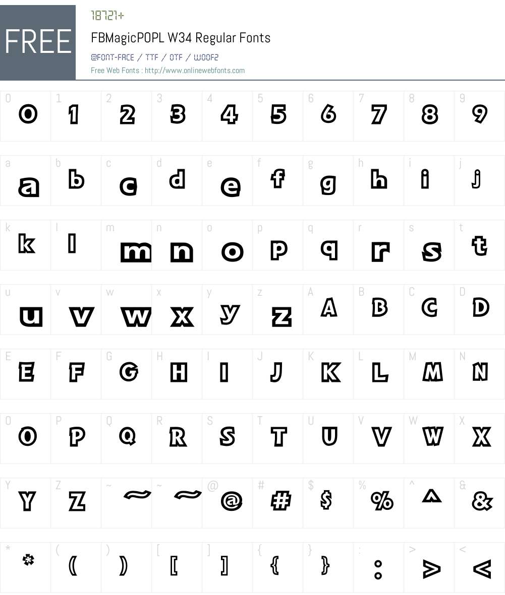 FBMagicPOPLW34-Regular Font Screenshots