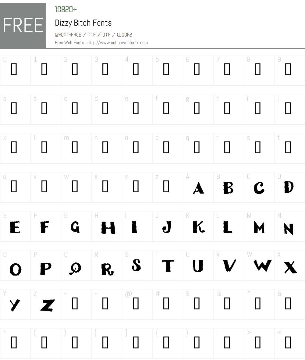 Dizzy Bitch Font Screenshots