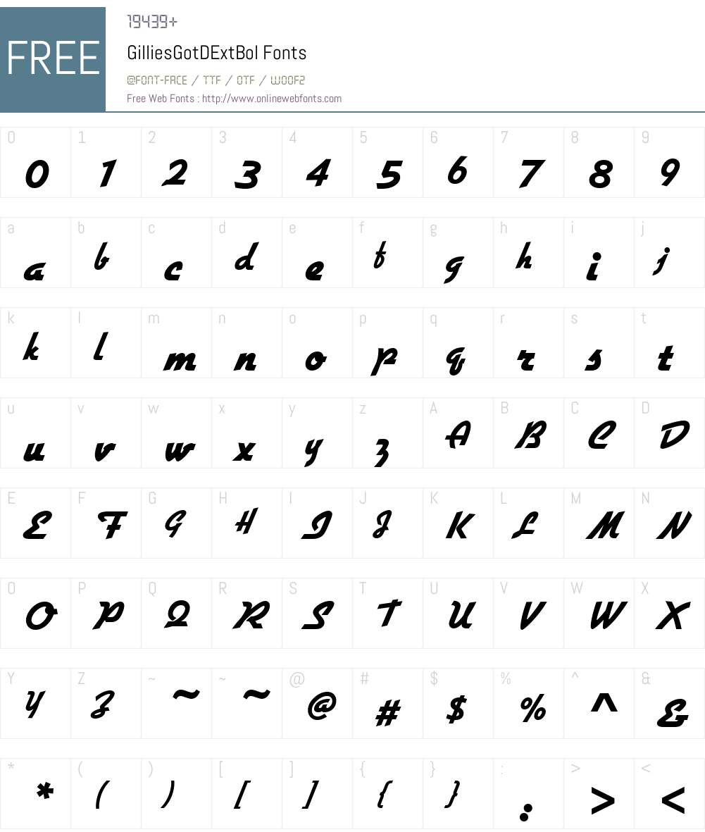 GilliesGotDExtBol Font Screenshots