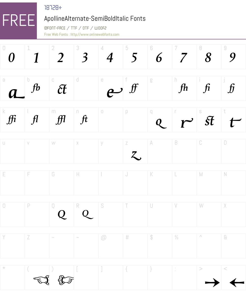 ApollineAlternate Font Screenshots