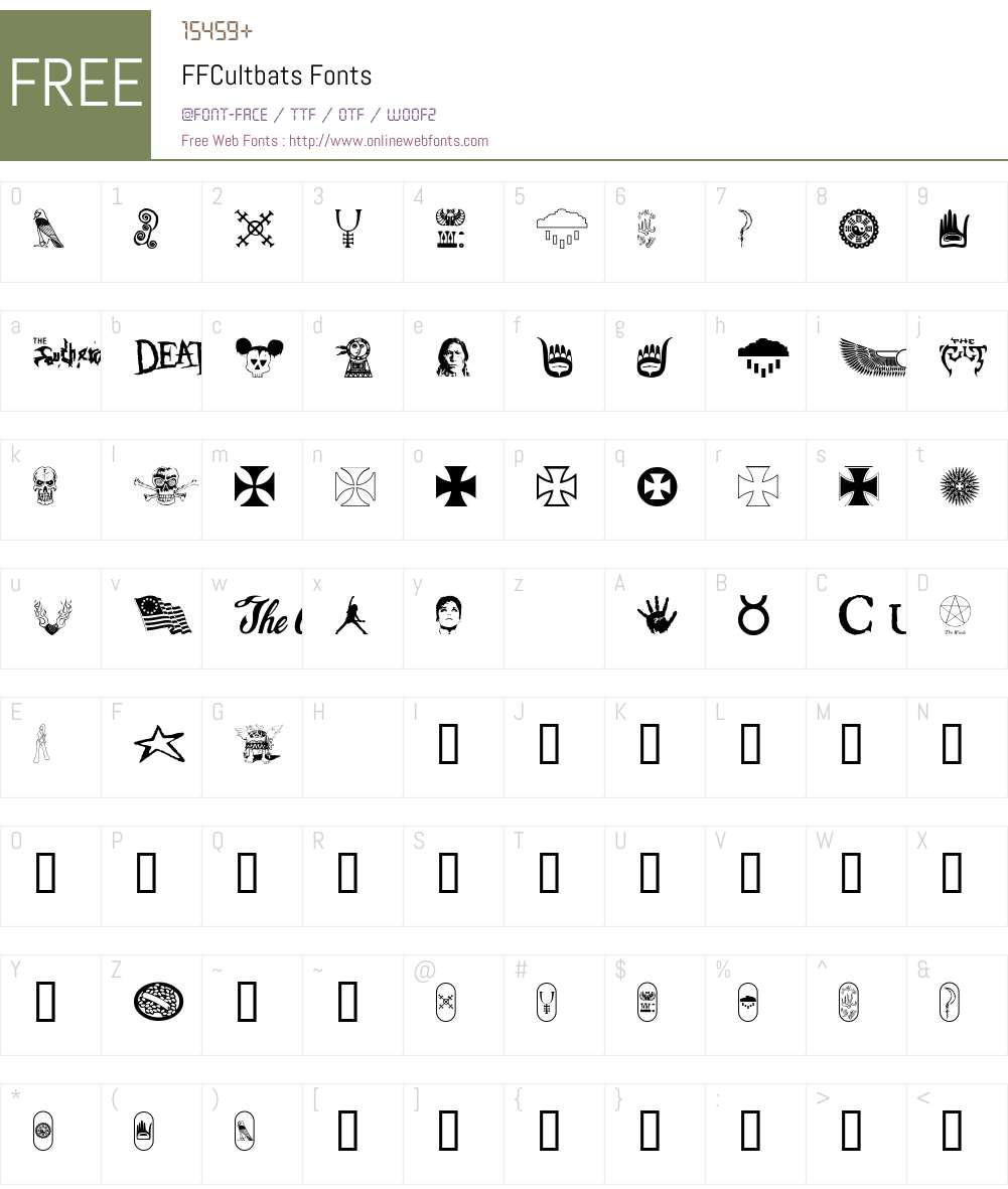 FFCultbats Font Screenshots