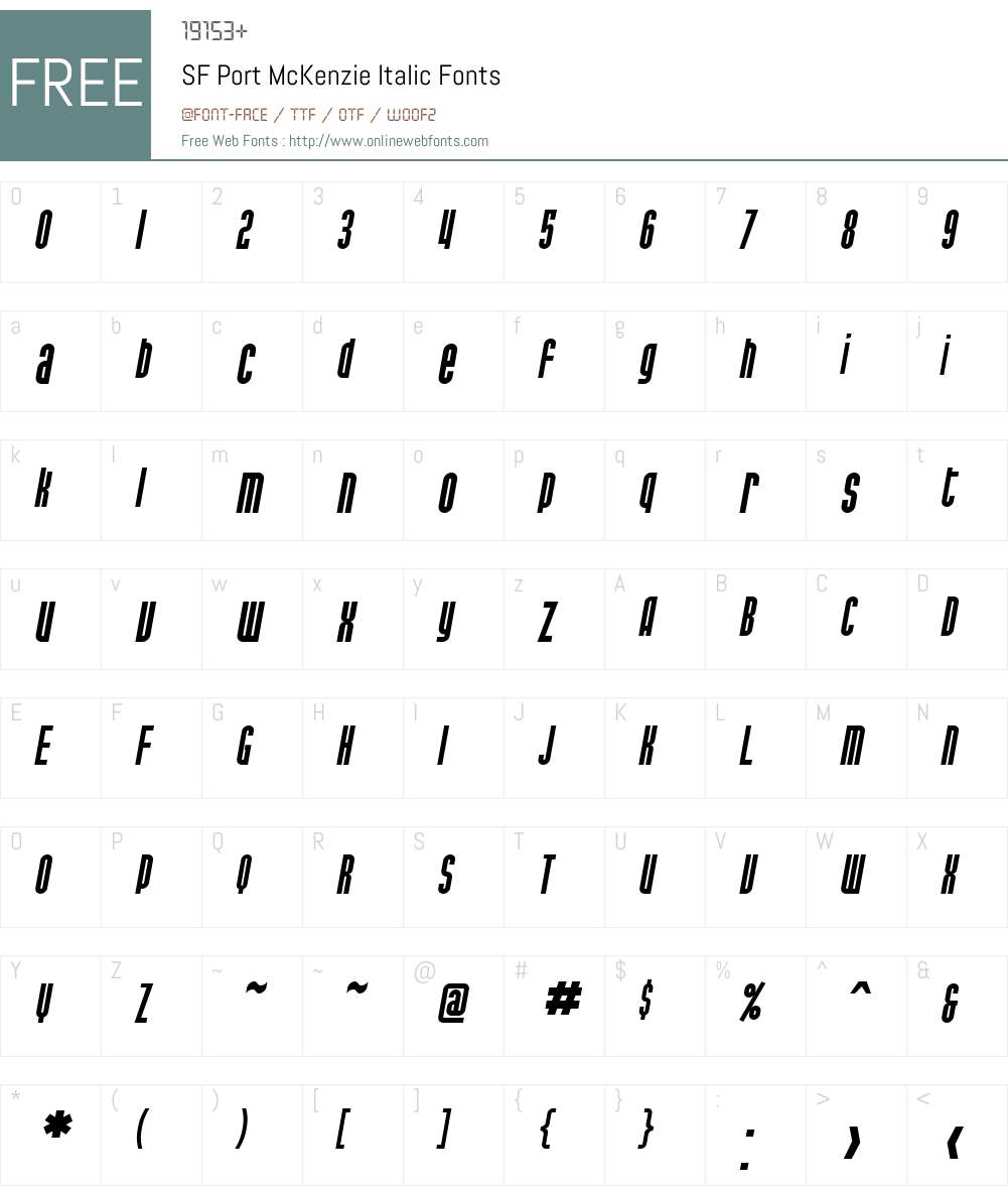 SF Port McKenzie Font Screenshots