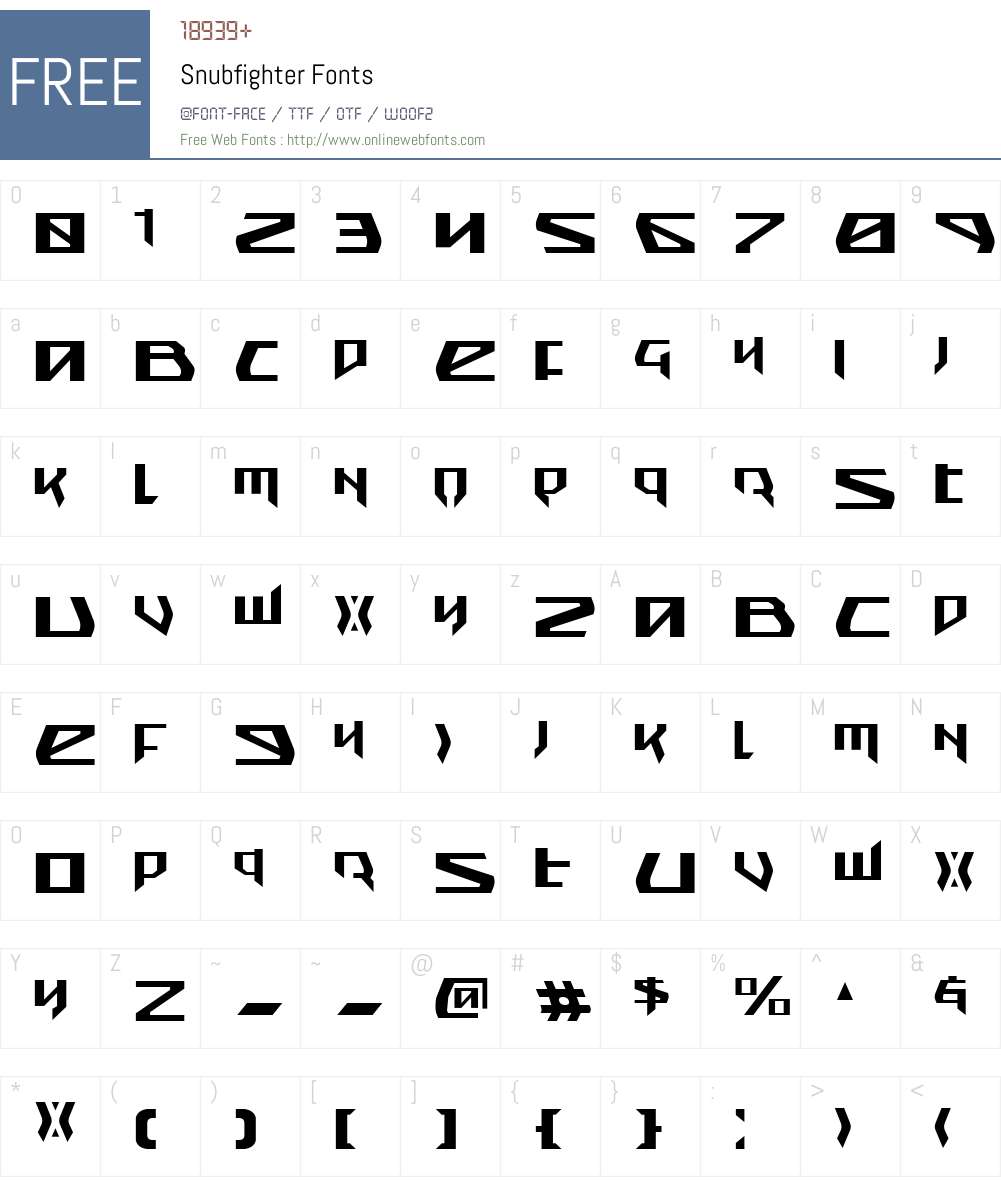 Snubfighter Font Screenshots