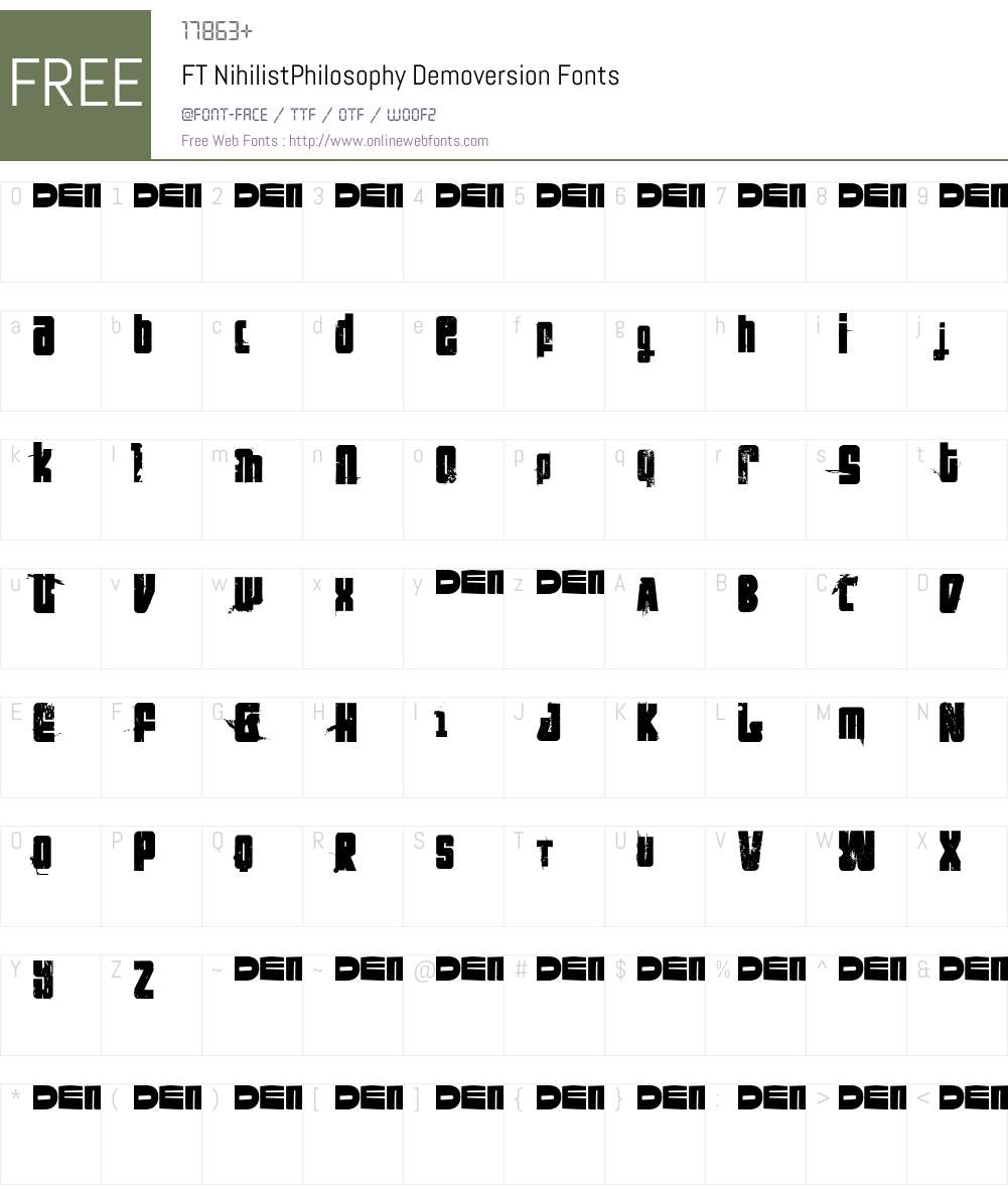 FT NihilistPhilosophy Font Screenshots