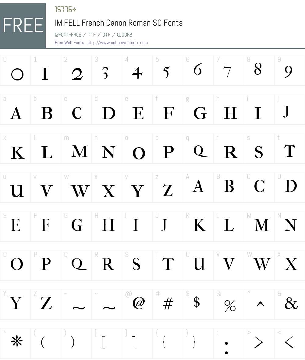 IM FELL French Canon Font Screenshots