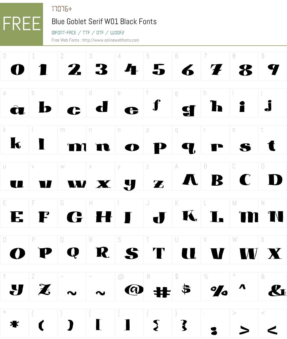 BlueGobletSerifW01-Black Font Screenshots