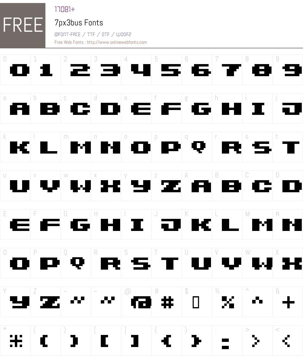 7px3bus Font Screenshots