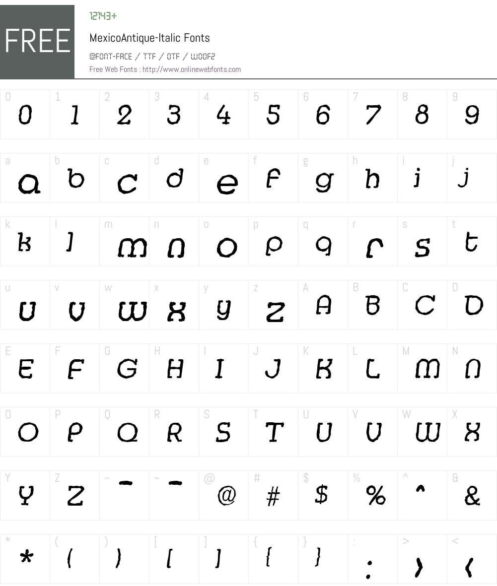 MexicoAntique Font Screenshots
