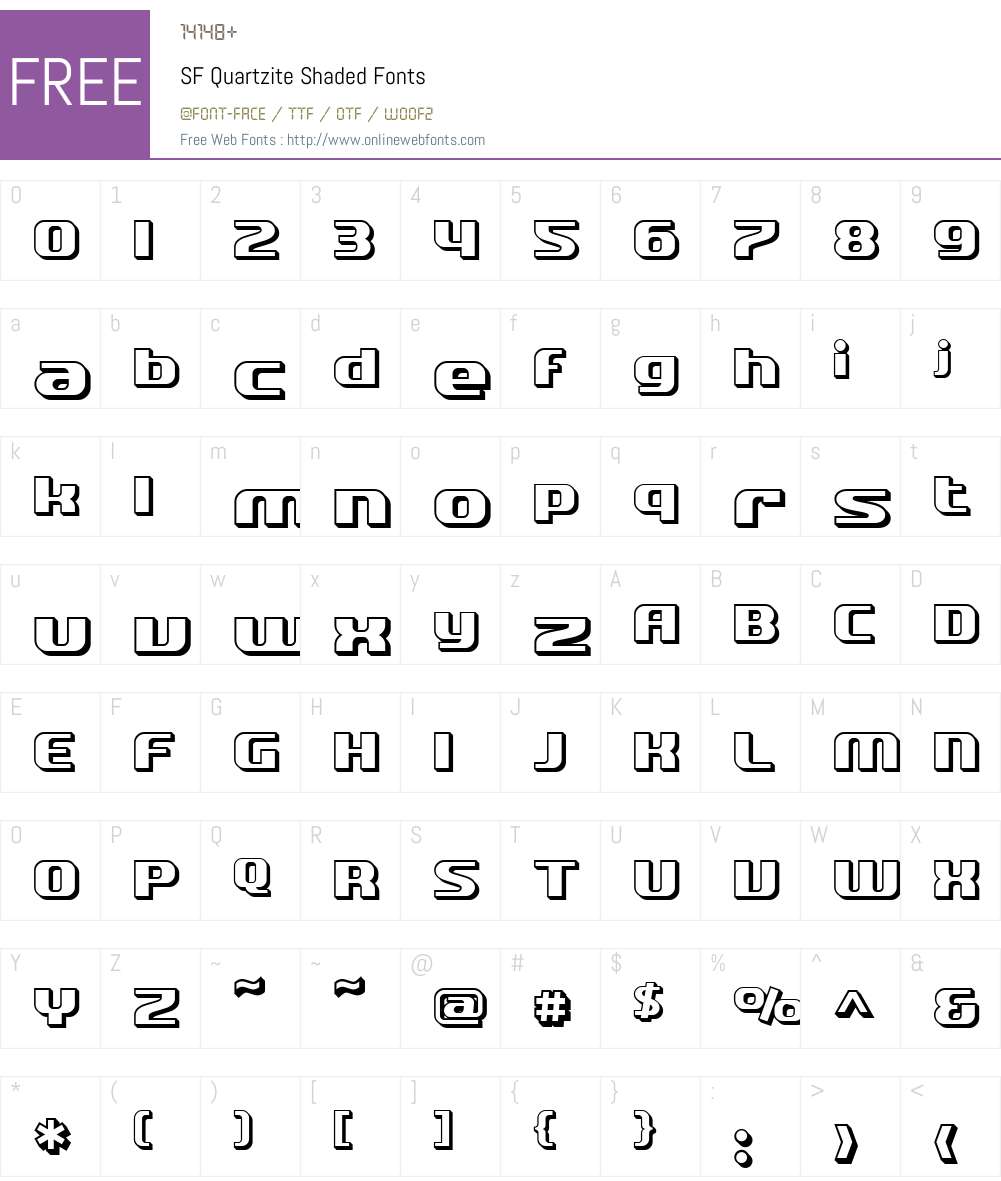 SF Quartzite Shaded Font Screenshots