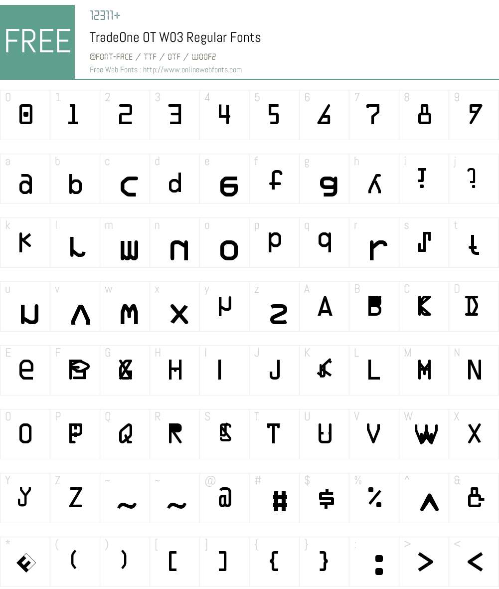 FF TradeOne Font Screenshots
