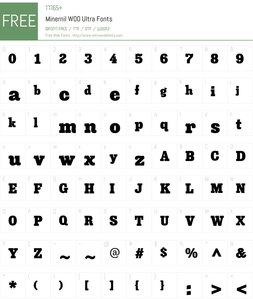 MinernilW00-Ultra Font Screenshots