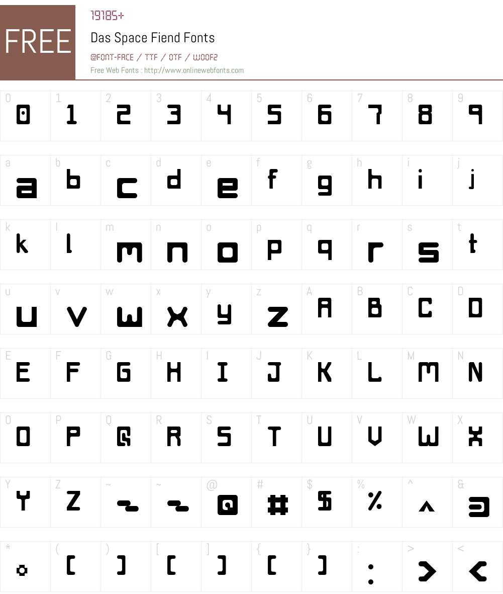 Das Space Fiend Font Screenshots