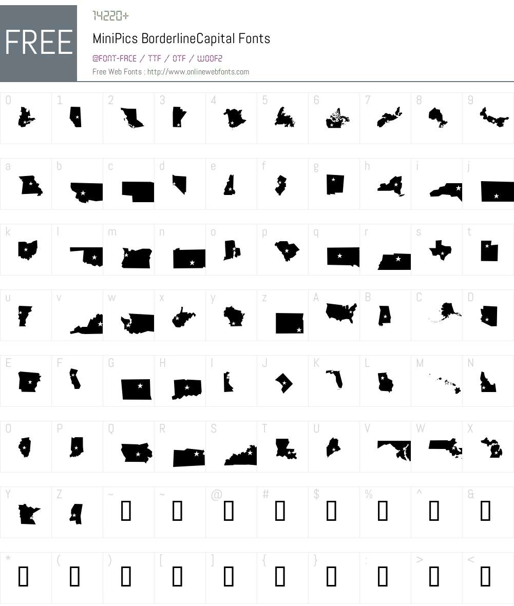 MiniPics Font Screenshots