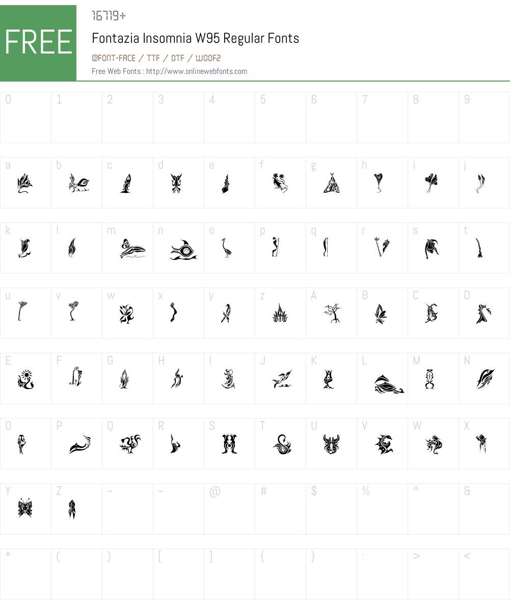 FontaziaInsomniaW95-Rg Font Screenshots