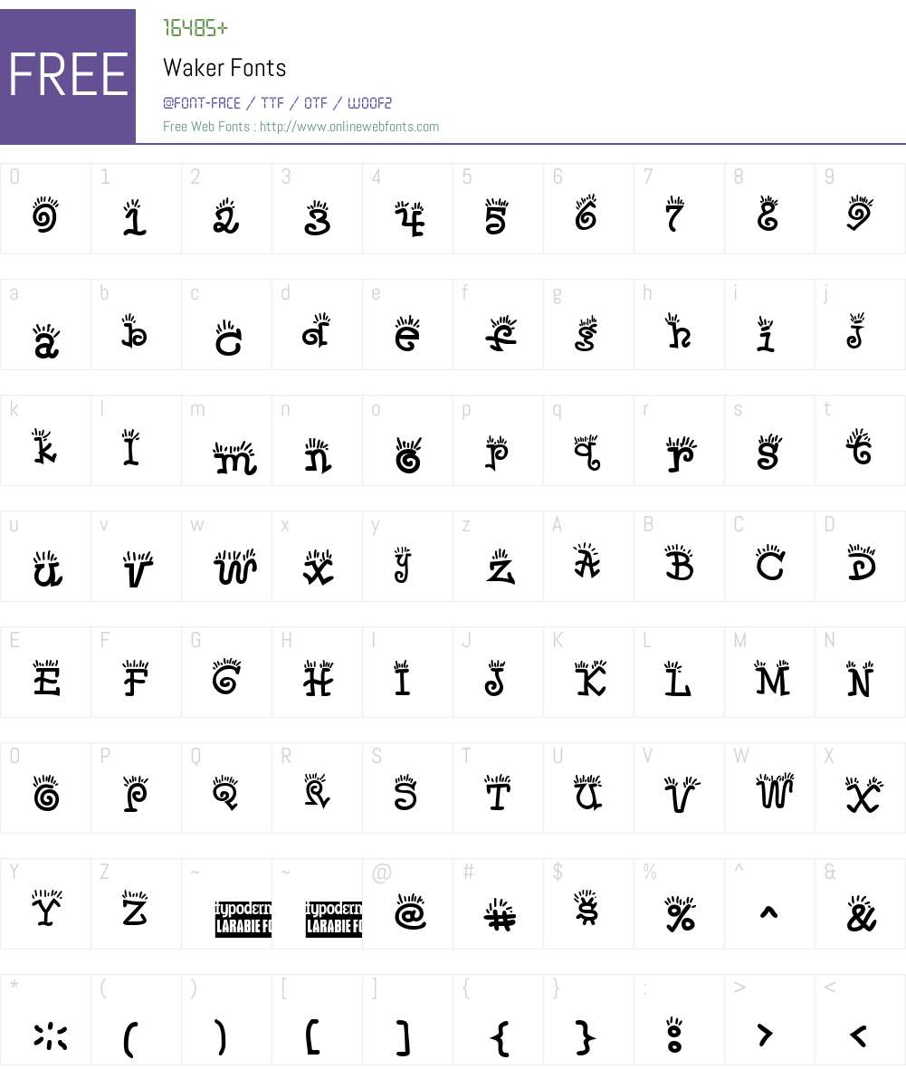 Waker Font Screenshots